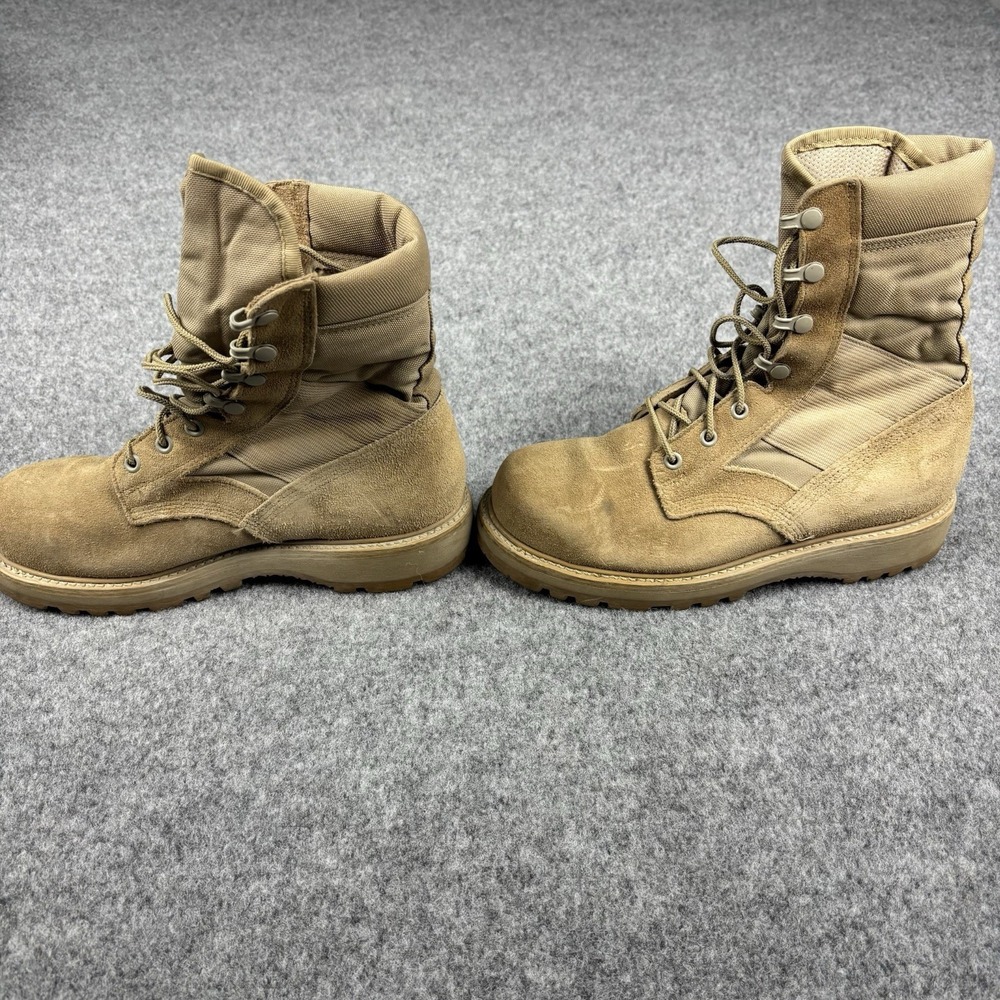 US Military Combat Boots Mens 7R Vibram Sole Tan Desert Leather USA Madeโ Field